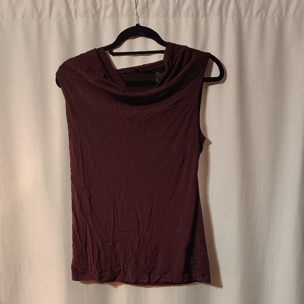 New York & Company Stretch Sleeveless Top in Rich Burgundy